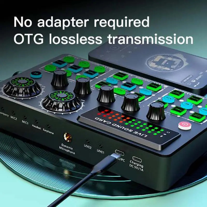 V99 Podcast Studio Equipment Kit Recording Professional USB Live Stream Audio Interface Voice Changer Soundcard Sound Card