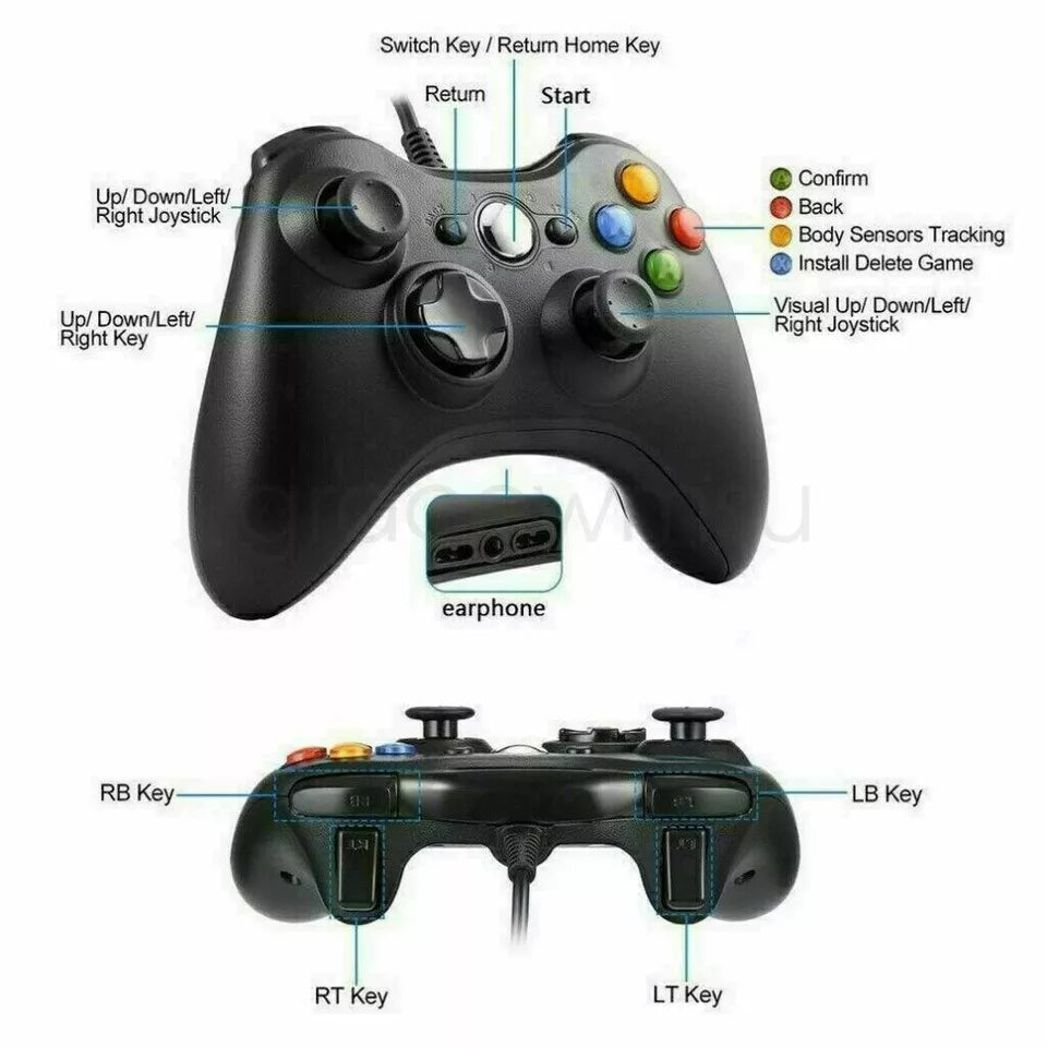 XBOX 360 Wired Controller Compatible with Xbox 360 Game Console and PC
