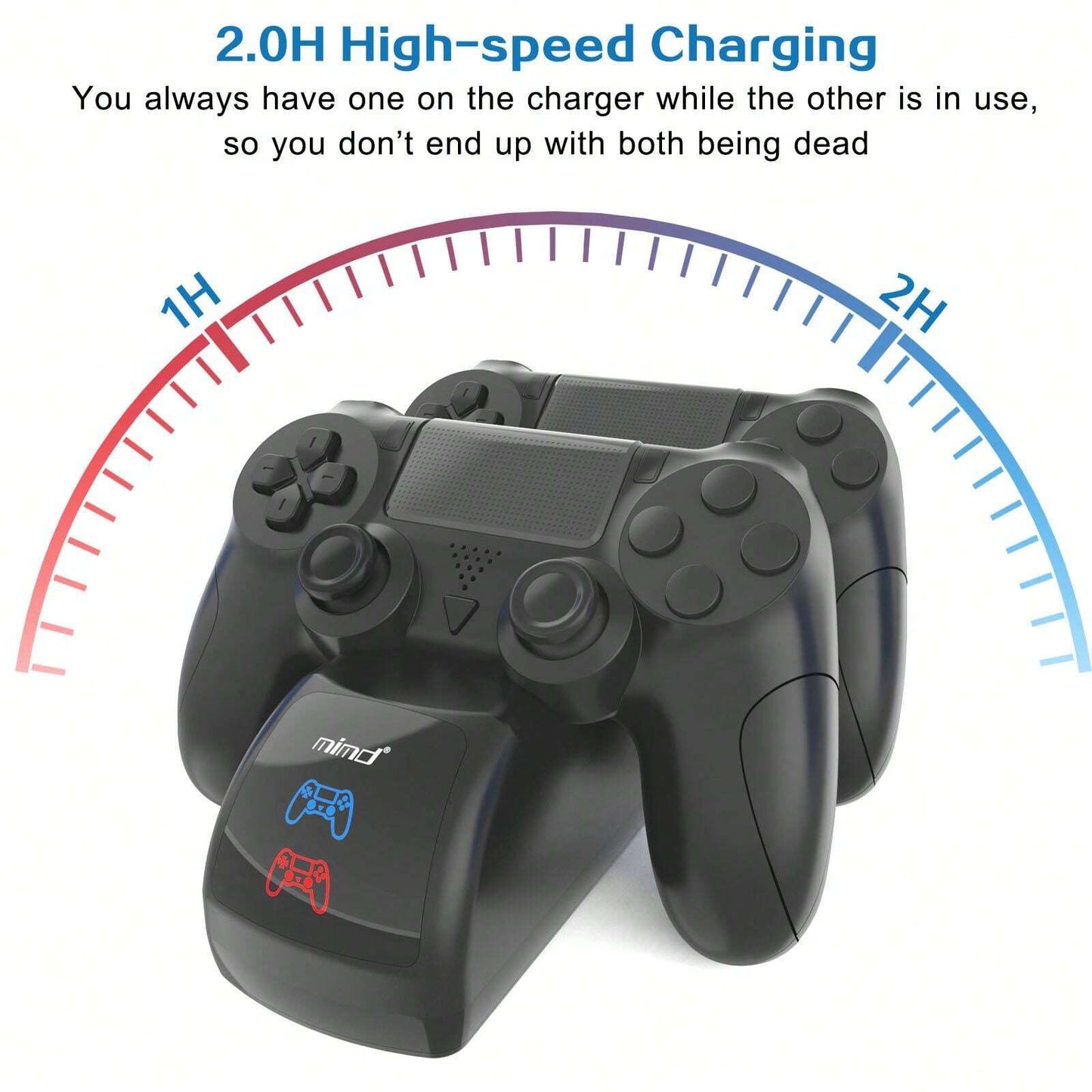 DW Mimd PS4 Controller Charging Stand for PS4/PS4 Slim/PS4 Pro