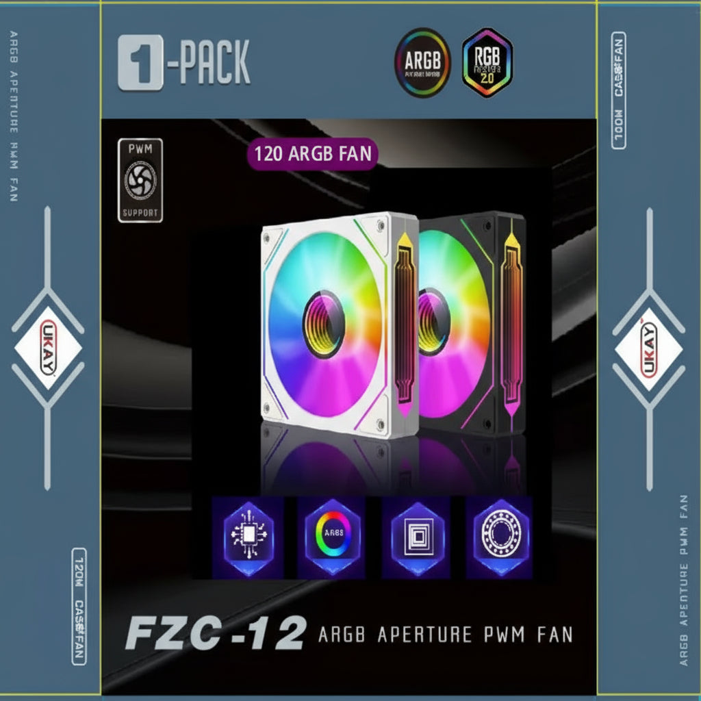 UKAY ARGB APERTURE PWN FAN - 120MM*3pcs