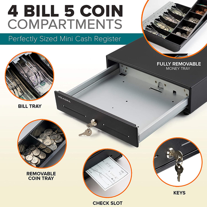 415 Heavy Duty Cash Drawer 5 Note/8 Coin (Black)