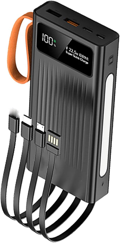 100W 20000mAh Fast Charge Power Bank 4 In & 4 Output Cables