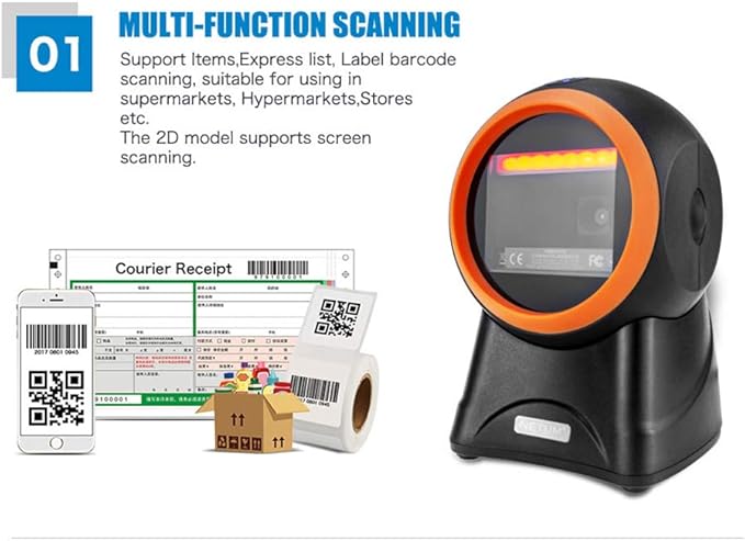 Pro 2D Barcode Scanner USB Desktop Omnidirectional QR Wired Automatic Platform Bar Code Reader Automatic Handsfree 1