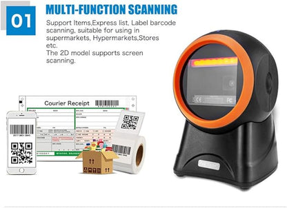 Pro 2D Barcode Scanner USB Desktop Omnidirectional QR Wired Automatic Platform Bar Code Reader Automatic Handsfree 1