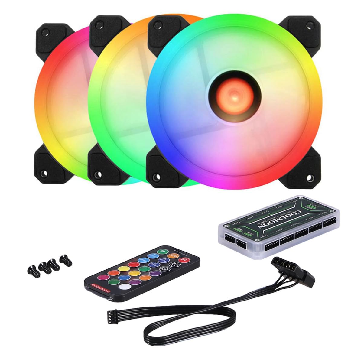 Cool Moon Jade Ring RGB Case Fan 12cmm with Remote Control