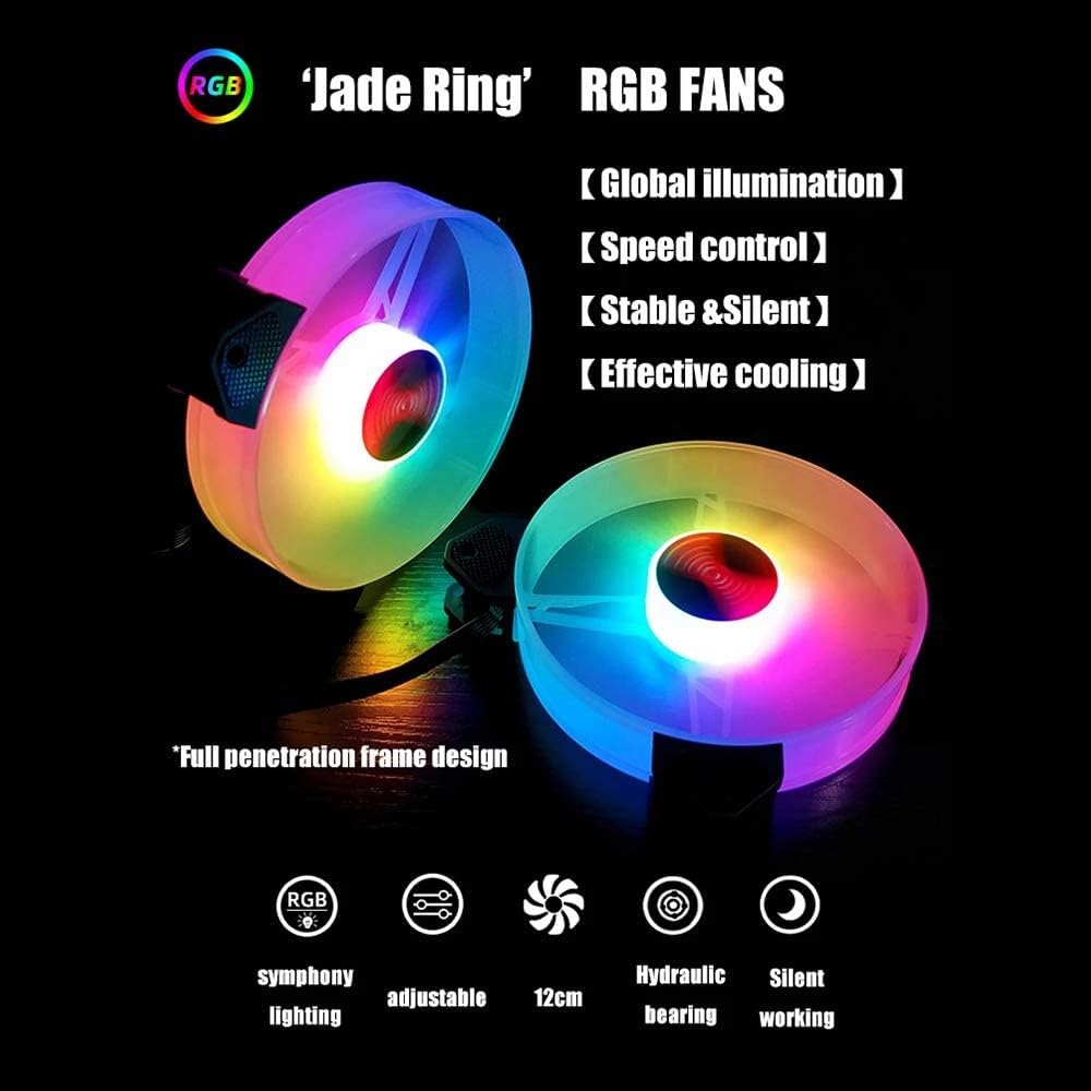 Cool Moon Jade Ring RGB Case Fan 12cmm with Remote Control