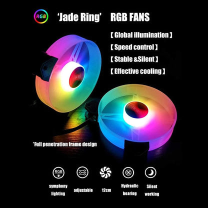 Cool Moon Jade Ring RGB Case Fan 12cmm with Remote Control