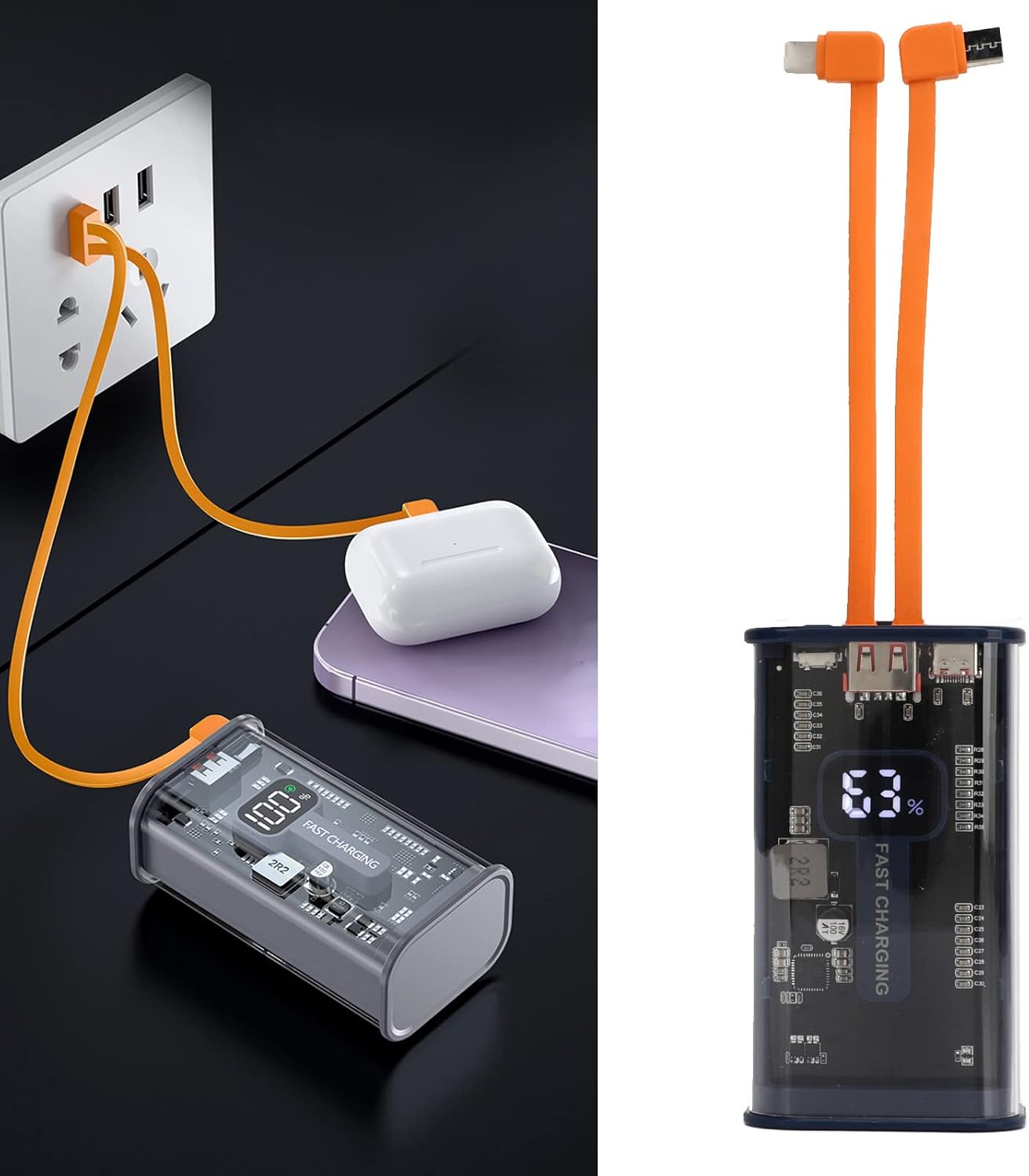 Mecha style Fast Charging Power Bank, USB C Power Bank 22.5W for Outdoor