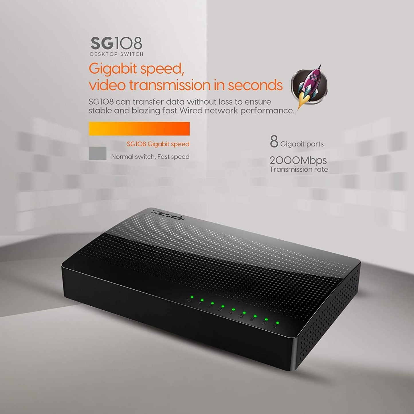 TENDA-SG108 8-Port 10/100/1000Mbps Ethernet Switch