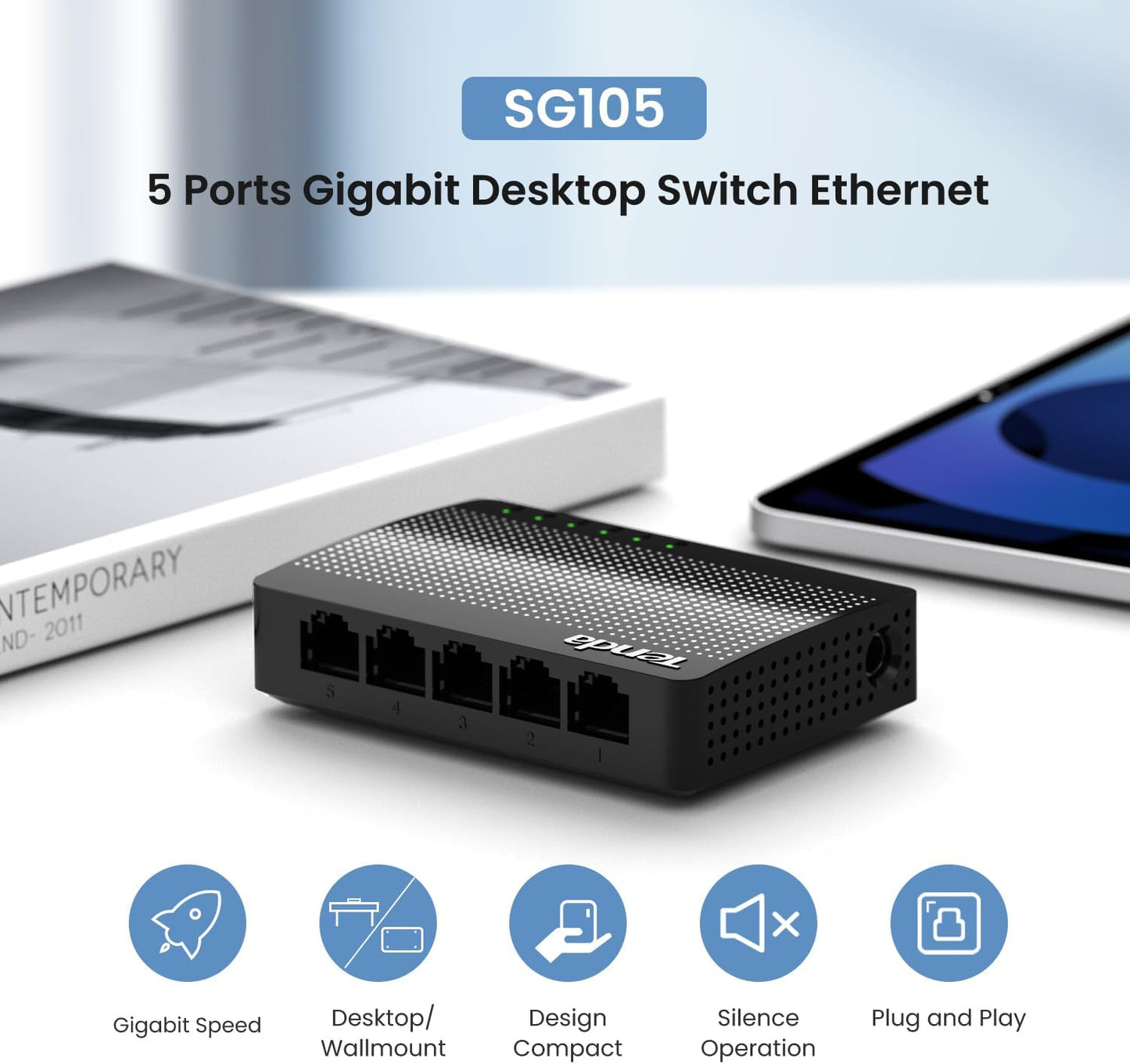 Tenda 5port Gigabit Switch Plug and Play-SG105