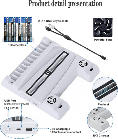 Dobe Compatible with PS5 Multi functional Cooling Stand TP5-0593