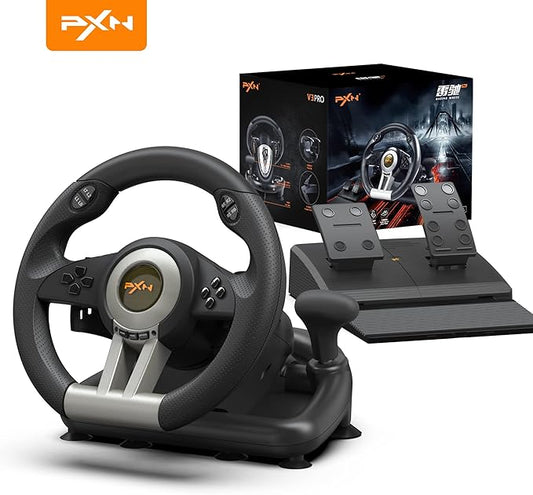 PXN USB Racing Gaming Steering Wheel And Gear, Pedal Set - PXN-V3 pro