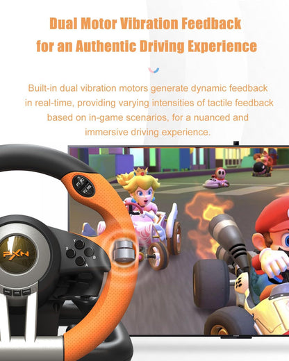 PXN USB Racing Gaming Steering Wheel And Gear, Pedal Set - PXN-V3 pro