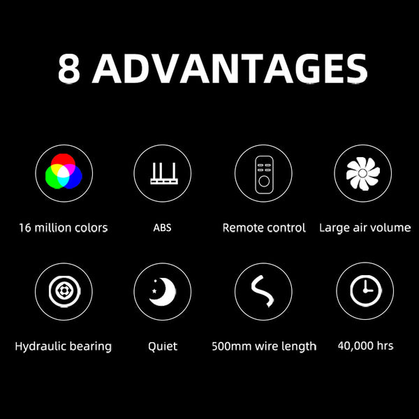 COOLMOON 120mm PC Cooler Cooling Fan RGB LED Multicolor-mode Quiet Chassis Fan