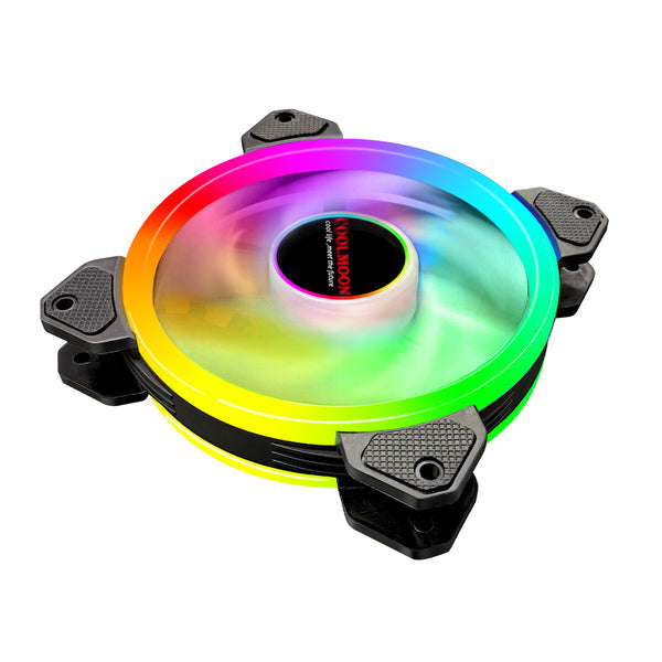 COOLMOON 120mm PC Cooler Cooling Fan RGB LED Multicolor-mode Quiet Chassis Fan