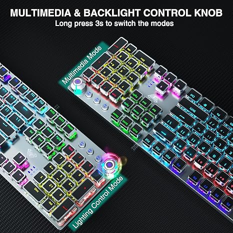 AULA F2088B Typewriter Style Mechanical Gaming Punk Keyboard Blue SwitchAULA F2088B Typewriter Style Mechanical Gaming Punk Keyboard Blue Switch