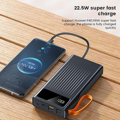 100W 20000mAh Fast Charge Power Bank 4 In & 4 Output Cables
