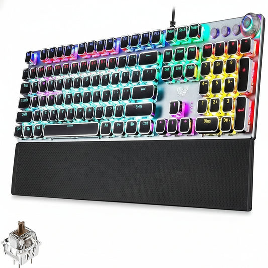AULA F2088B Typewriter Style Mechanical Gaming Punk Keyboard Blue SwitchAULA F2088B Typewriter Style Mechanical Gaming Punk Keyboard Blue Switch