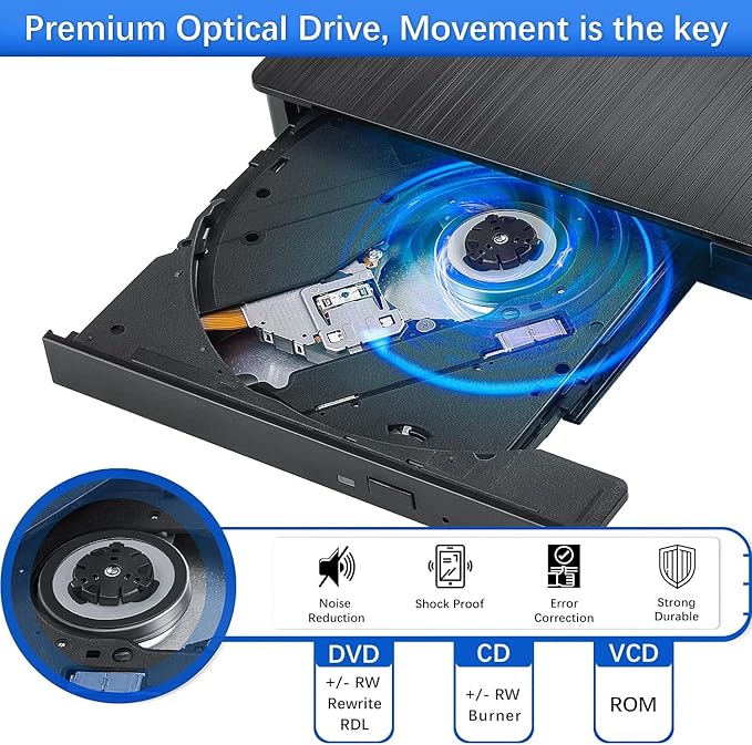 USB 3.0 Type-C CD Burner Portable CD DVD +/-RW