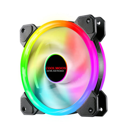 COOLMOON 120mm PC Cooler Cooling Fan RGB LED Multicolor-mode Quiet Chassis Fan