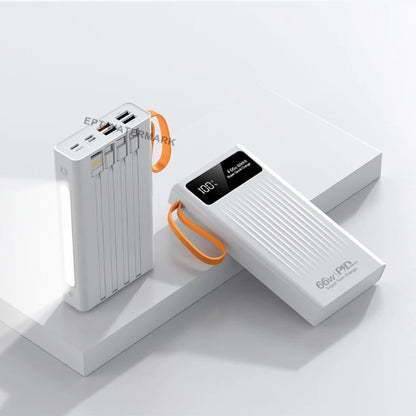 100W 20000mAh Fast Charge Power Bank 4 In & 4 Output Cables