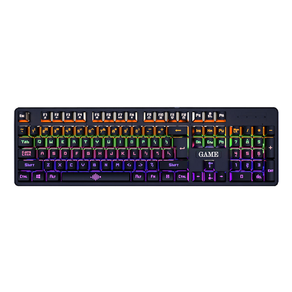 K30 USB Wired Gaming Mechanical Keyboard 104 Keys NKRO Luminous Blue Switch RGB Backlit Keyboard