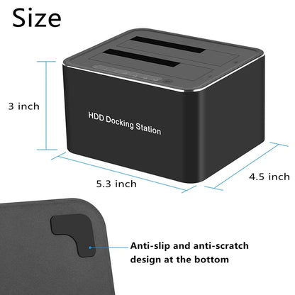 USB 3.0 to Dual SATA Hard Drive Dock Station for 2.5/3.5 Inches HDD SSD