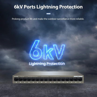 Tenda 16 Port Gigabit Rack Mount Switch - TEG1016D