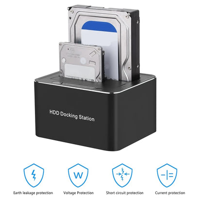 USB 3.0 to Dual SATA Hard Drive Dock Station for 2.5/3.5 Inches HDD SSD