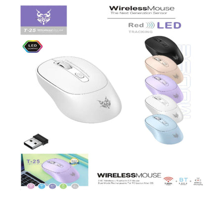 T25 WIRELESS MOUSE 2.4G+BLUETOOTH DUAL MODE