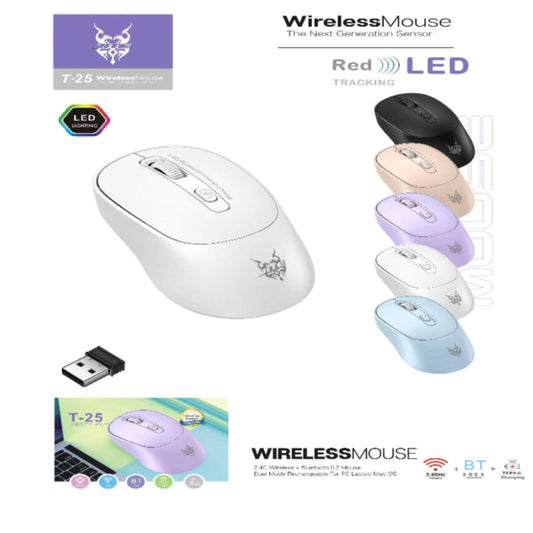 T25 WIRELESS MOUSE 2.4G+BLUETOOTH DUAL MODE