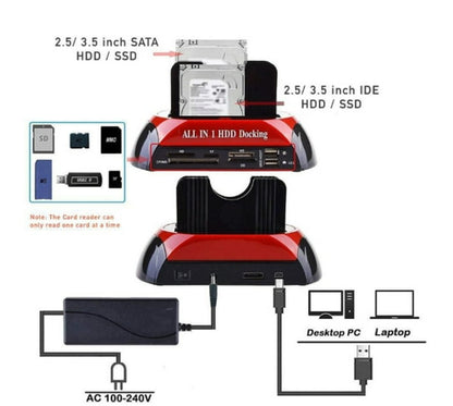 Cell N Tech All-in-1 Dual Hard Drive HDD Docking Station