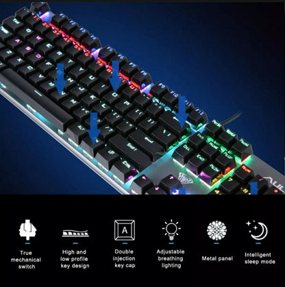 AULA S2016 Mechanical Keyboard - True Mechanical Switch - RGB Backlit - USB