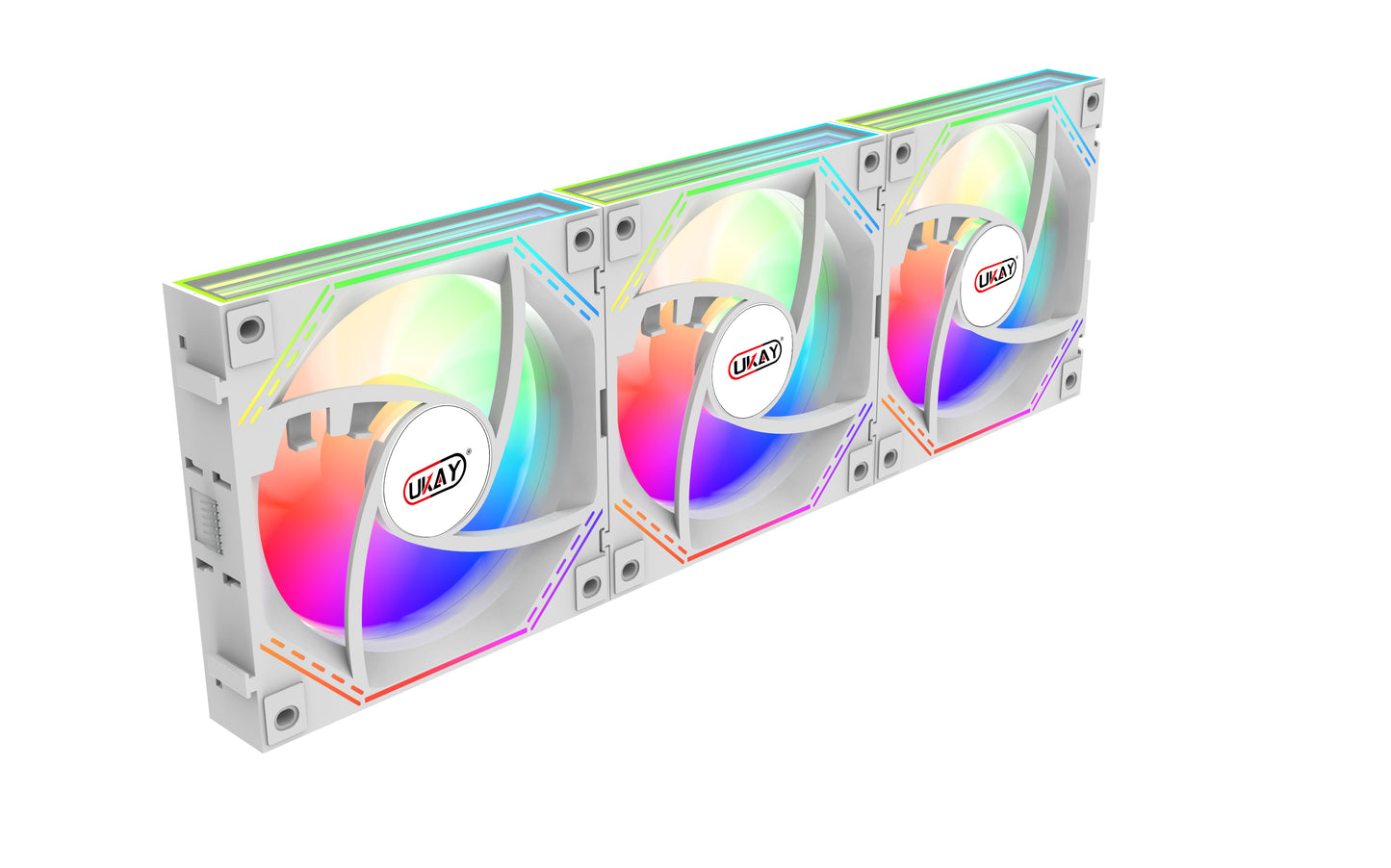 UKAY block Fan Module 120mm RGB Fan Infinity Mirror Module Daisy Argb Fan 120mm Pack of 3 with Controller