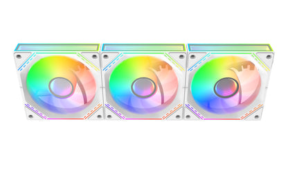 UKAY block Fan Module 120mm RGB Fan Infinity Mirror Module Daisy Argb Fan 120mm Pack of 3 with Controller