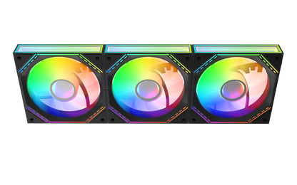 UKAY block Fan Module 120mm RGB Fan Infinity Mirror Module Daisy Argb Fan 120mm Pack of 3 with Controller