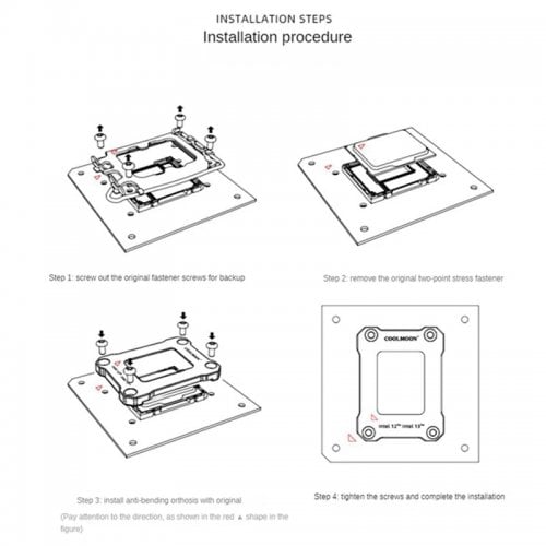 COOLMOON BC-1700 Intel 12 Generation CPU Bending Correction Fixing Buckle LGA1700 Buckle Fix Substitute Aluminum kit