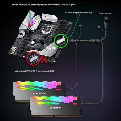 COOLMOON-ARGB Memory Heatsink Luminescent memory strip cooling housing