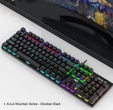 AULA Mechanical Keyboard Wired Backlit Gaming Keyboard Blue Switch-S2022 - Black AULA