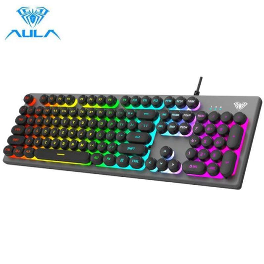 AULA S2056 Membrane Gaming Keyboard USB Wired Backlight Metal ABS Floating Keycap