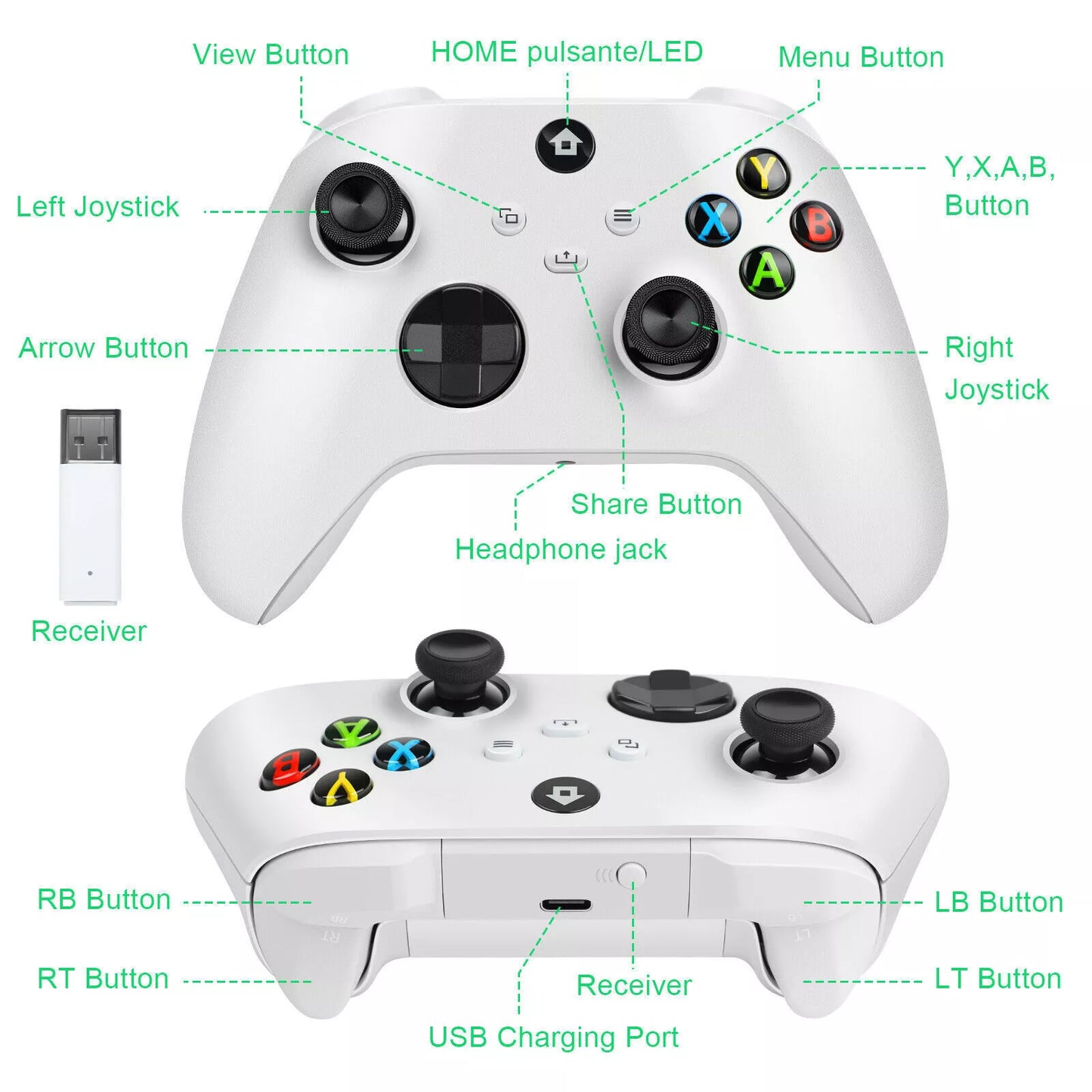 Wireless Controller For XBOX ONE S/X, XBOX Series X|S PC Windows 11 Gamepad